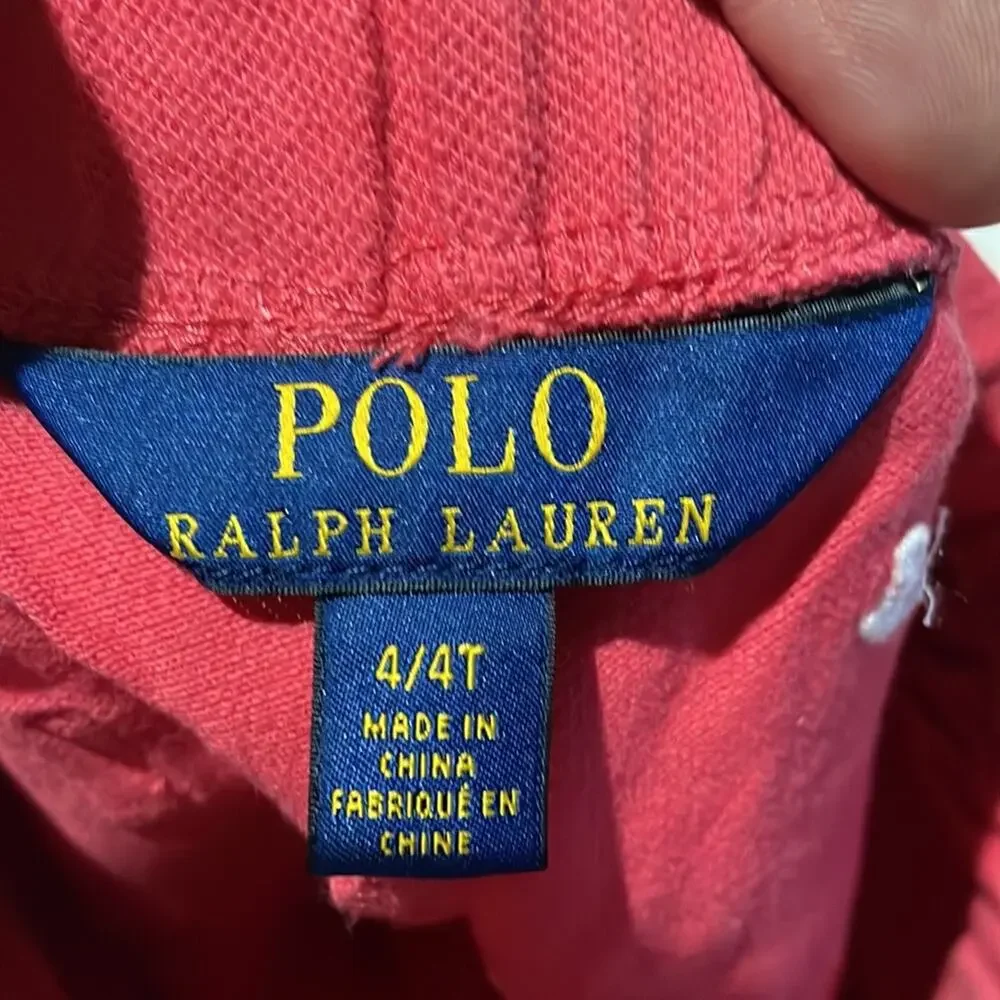 Ralph Lauren 4t washed red white anchor embroidered pull-on short nwot stretchy
